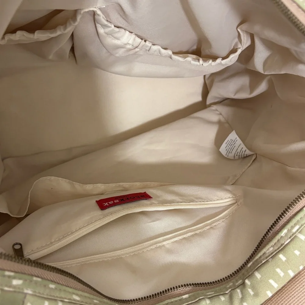 Storksak London Tote Changing Bag Diaper Bag Tan Dash Print V98-657